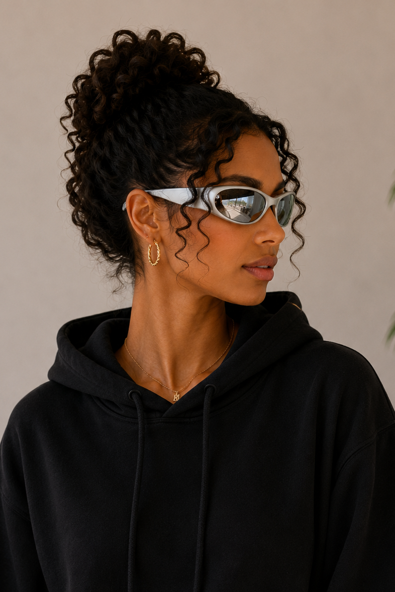 Soleil Wrap Sunglasses - Argent