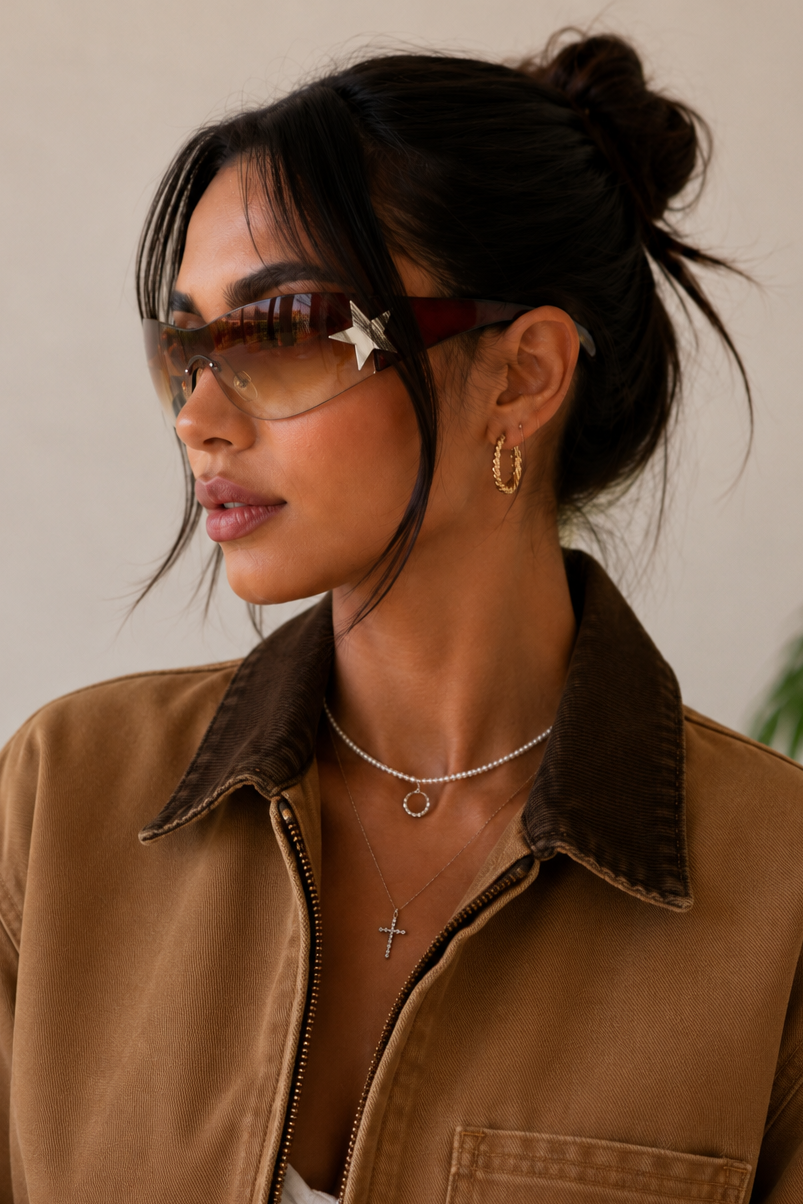 Étoile Rimless Sunglasses - Caramel