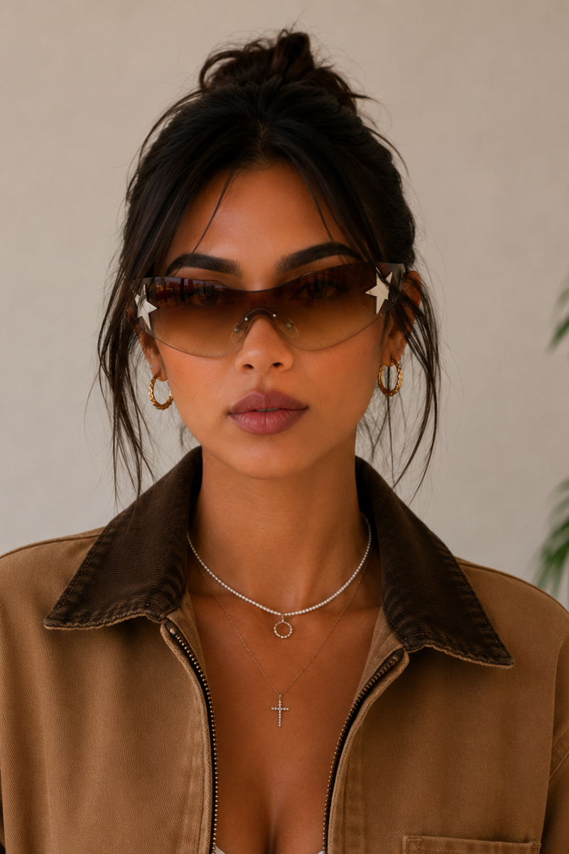 Étoile Rimless Sunglasses - Caramel