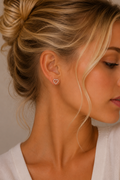 Open Heart Stud Earrings - Rose Gold