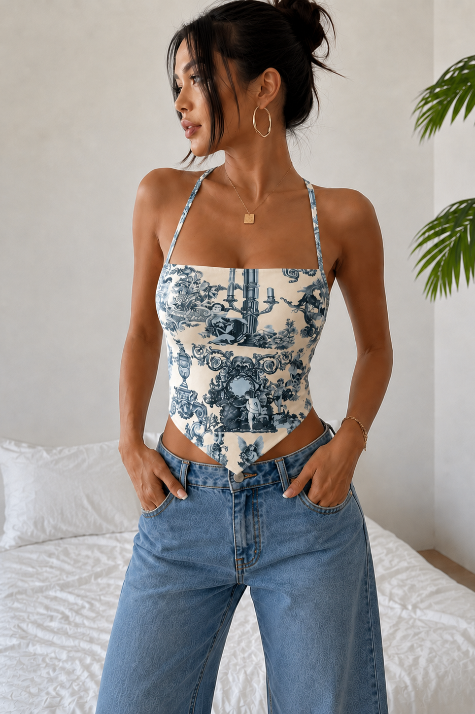 Toile Corset Top - front detail