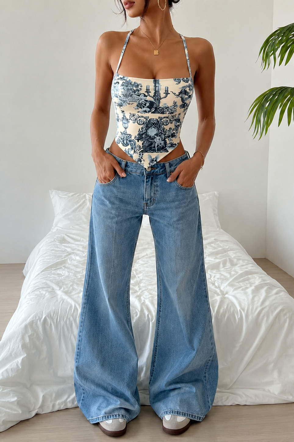 Toile Corset Top - front full length